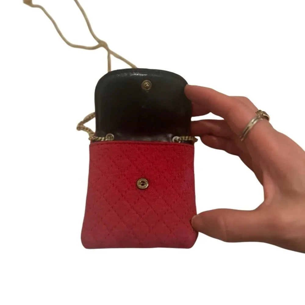 CHANEL Red Quilted Crossbody Bag with Gold Chain